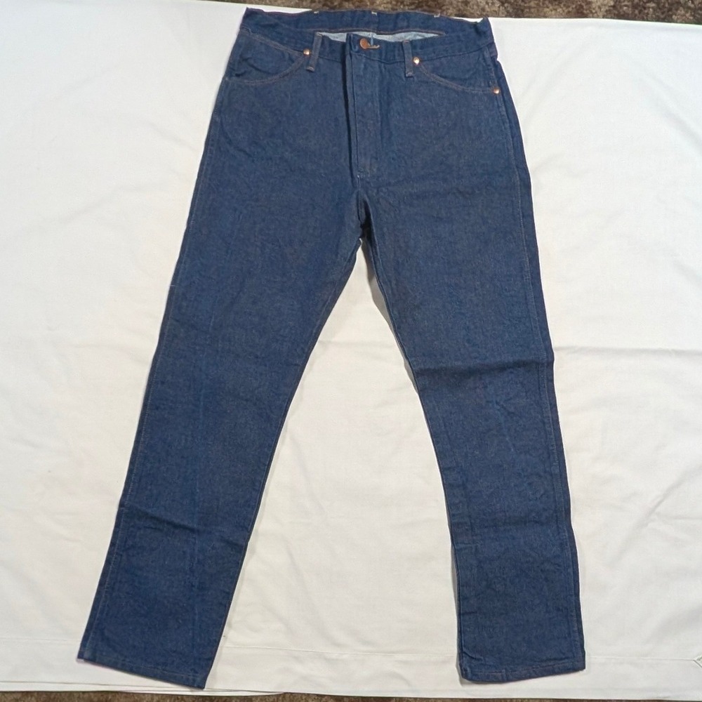 Wrangler 13MWZ Cowboy Cut Jeans Mens 37x34 Dark Wash Indigo Denim High Rise
